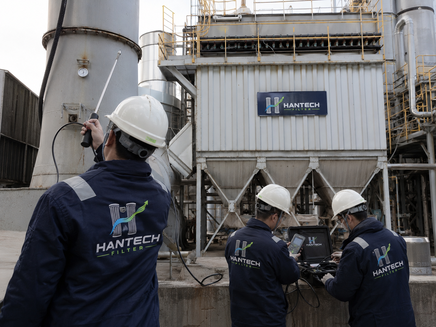 Hantech Filter Performans Ölçümü, Verim Hesabı ve Raporlama Hizmeti — Filtre, fan, kanal ve pulse sistemlerinde saha ölçümü, debi-basınç kontrolü, verim hesabı ve teknik raporlama hizmeti.